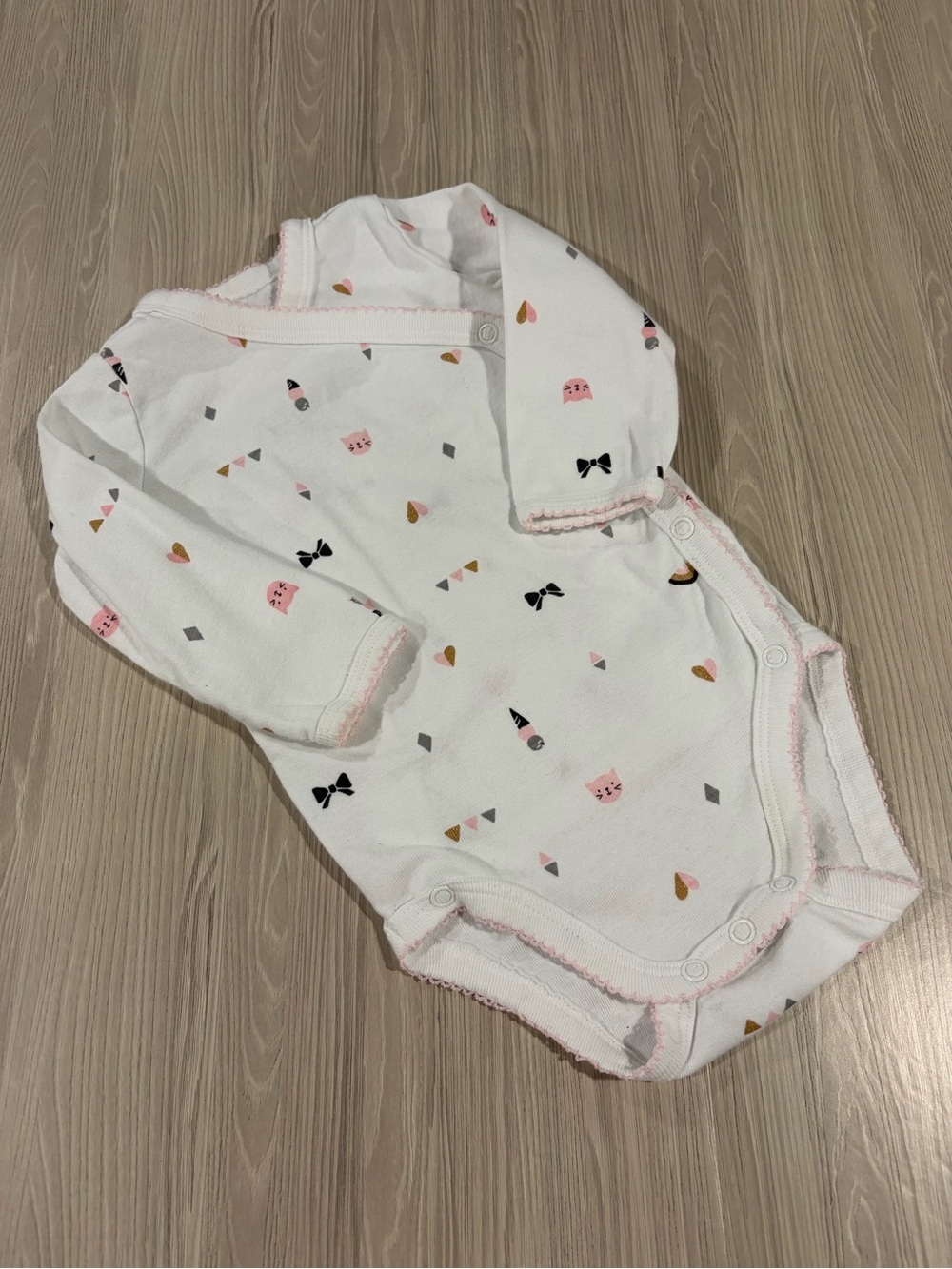 7/$20 Carter’s Baby White Long-Sleeve One-Piece Wrap with Snaps